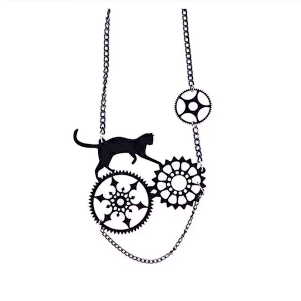 Steampunk Kitty necklace
